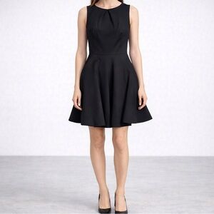 Zara Dress Womens S Mini Black Flare Fit Pleat Sleeveless Lined Party Cocktail